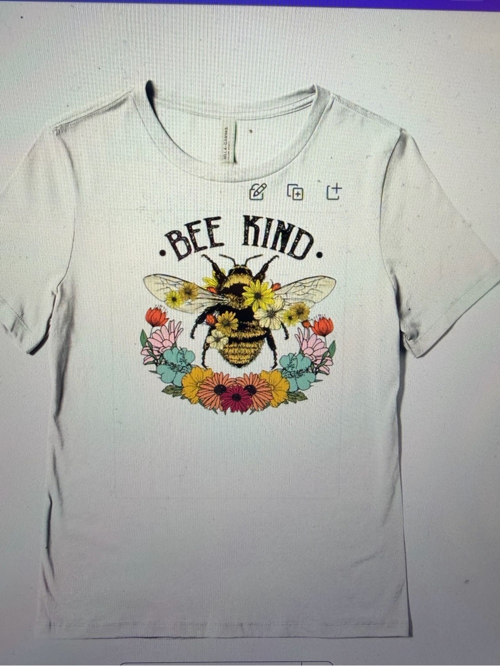 Bee Kind Graphic Tee - White with Yellow & Floral Print